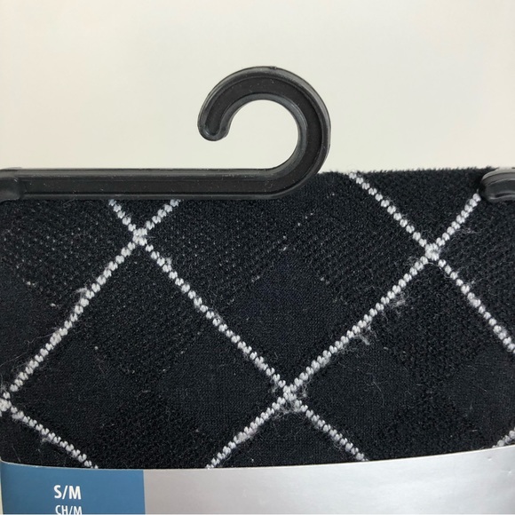 Vintage Worthingron Black Tights With White Diamond Shapes S/M NEW - Picture 2 of 4